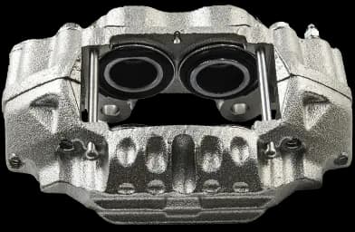 Étrier de frein DBA double piston avec construction aluminium montrant supports de montage et caractéristiques design performance
